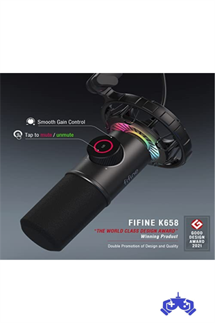Fifine K658 USB Mikrofon RGB Yayıncı Bilgisayar Mikrofonu
